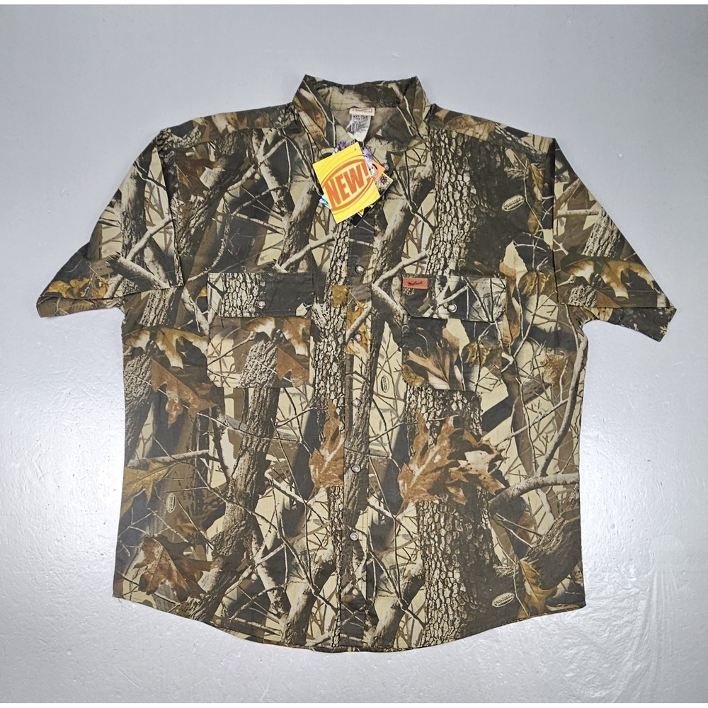 Woolrich Button Down Shirt Mens 2XL Camo Guide Collection Realtree Hardwoods